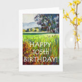 105e carte d'anniversaire - Soirée dans les prés (Fleur jaune)