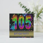 105e fête d'anniversaire Invitation avec bulles (Debout devant)