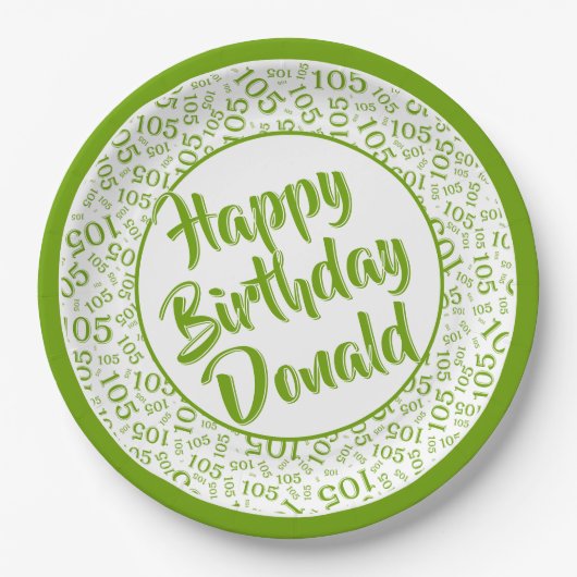 105e Partij Willekeurige Nummer Patroon Groen/Wit Papieren Bordje (Voorkant)