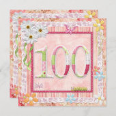 105e verjaardagsfeestje scrapbooking stijl kaart (Voorkant / Achterkant)