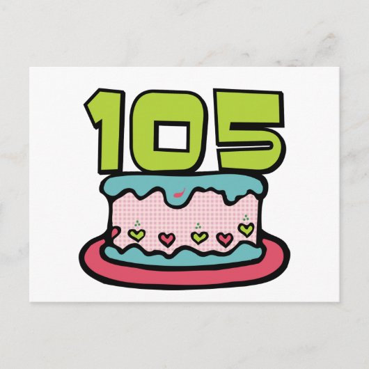105e verjaardagstaart briefkaart (Voorkant)