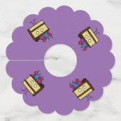 105th Birthday Cake met Candles chocolade ijsjes Wijnglaslabel (Achterkant)