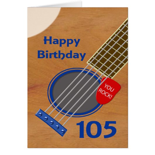 105th Birthday Guitar Player Birthday (Voorkant)
