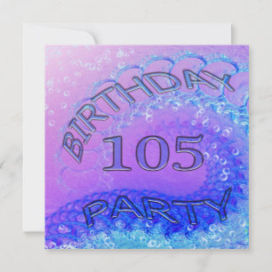 105th Birthday party uitnodiging, Abstract en bubb Kaart