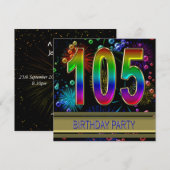 105th Birthday party Uitnodiging met bellen (Voorkant / Achterkant)