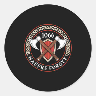 1066 Naefre Forgyt Nooit Vergeten Middeleeuwse Erf Ronde Sticker