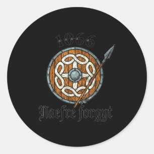 1066 Naefre Forgyt Nooit Vergeten Viking Engeland Ronde Sticker
