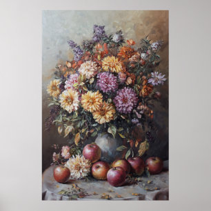 1069 Herfstbloemen en appels Poster