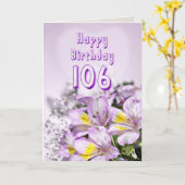 106e carte d'anniversaire avec fleurs de lys alstr (Fleur jaune)