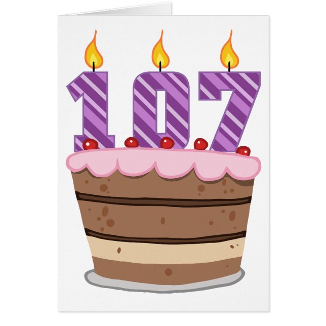 107 ans sur le gâteau d'anniversaire (Devant)