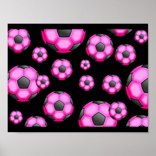 107 PINK VOETBAL SPORTS TEAM PATTERN WALLPAPER POSTER (Voorkant)