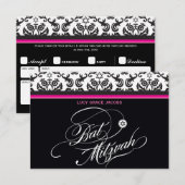 107Jodene - CARTES DE RÉPONSE RSVP BAT MITZVAH (Devant / Derrière)