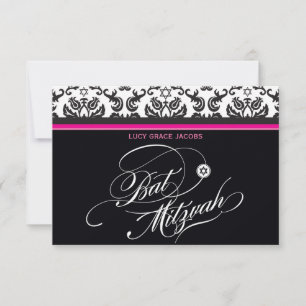 107Jodene - CARTES DE RÉPONSE RSVP BAT MITZVAH