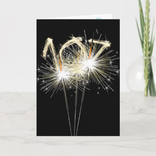 107th Birthday Sparklers on Black Kaart