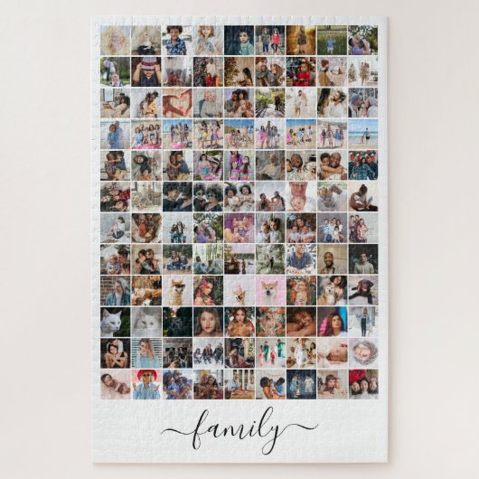 108 Fotocollage Unieke gepersonaliseerde DIY Custo Legpuzzel (Verticaal)