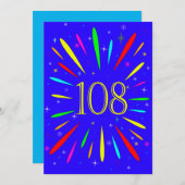 108e anniversaire de fête Invitation Explosion (Devant / Derrière)