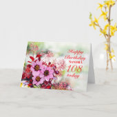 108e Anniversaire Fleurs roses Ajouter Une Carte D (Fleur jaune)