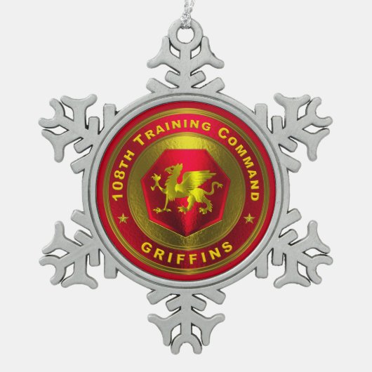 108e Opleiding Tin Sneeuwvlok Ornament (Voorkant)