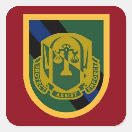 108E POLICE MILITAIRE CO BERET FLASH/DUI STICKERS (Devant)