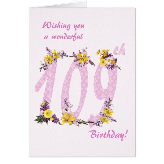 109e anniversaire Fleur Nombre décoré (Devant)
