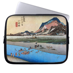 10. 小 原, 広 重 Odawara-juku, Hiroshige, Ukiyo-e Laptop Sleeve