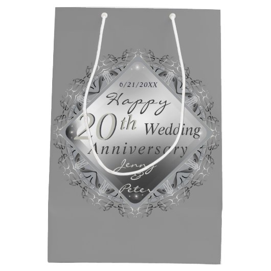 10,11,20,25th,70th Wedding Medium Cadeauzakje (Achterkant)