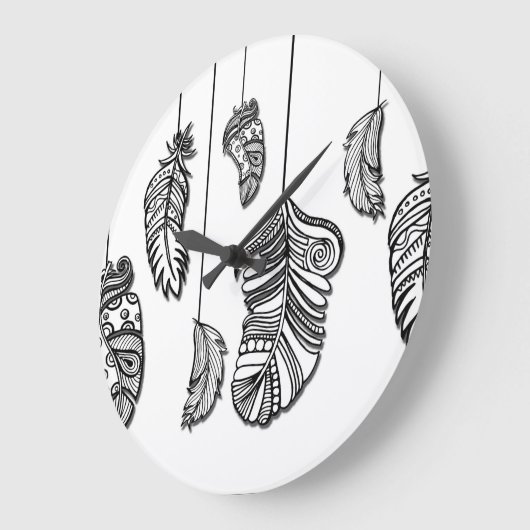 10,75" Boho Feathers Acryl Ronde Muur Klok (Hoek)