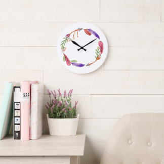 10.75" Boho Patterned Round Acrylic Wall Clock Grote Klok
