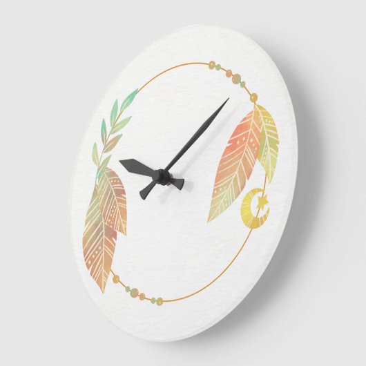 10.75" Boho Patterned Round Acrylic Wall Clock Grote Klok (Hoek)
