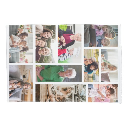 10 Aangepaste fotocollage Kussensloop (Voorkant)