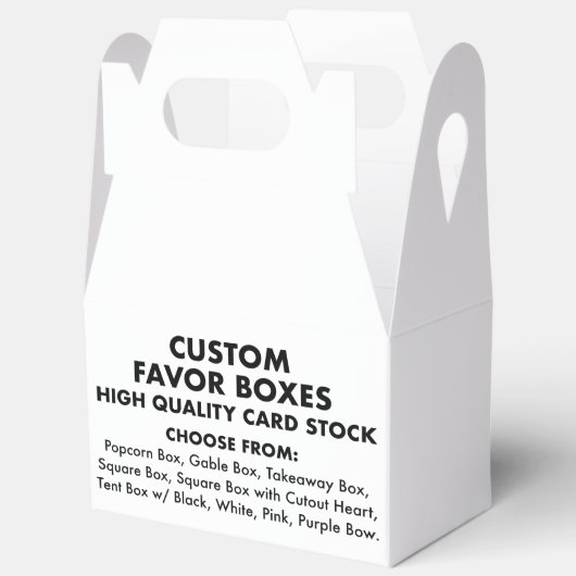 10 Aangepaste gepersonaliseerde Medium Gable Favor Bedankdoosjes (Open)