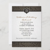 10 ans anniversaire mariage invitations damas (Dos)