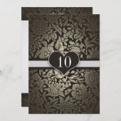 10 ans anniversaire mariage invitations damas (Devant / Derrière)