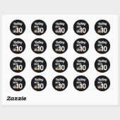 10 Bowling 10e verjaardag Ronde Sticker (Vel)