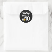 10 Bowling 10e verjaardag Ronde Sticker (Tas)
