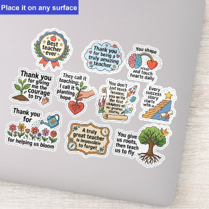 10 Bulk Retro Citaten Beste Leraar Waardering Sticker