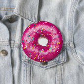 10 Cm Badge Rond - Donut Rose Clair (En situation)