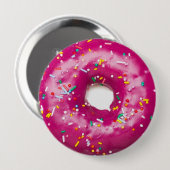 10 Cm Badge Rond - Donut Rose Clair (Devant & derrière)