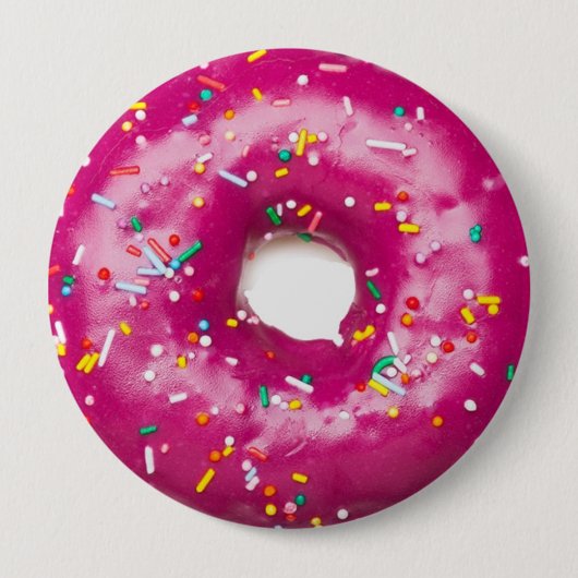 10 Cm Badge Rond - Donut Rose Clair (Devant)