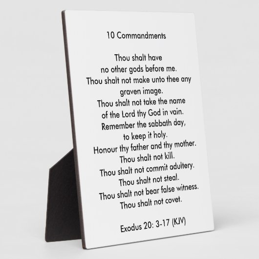 10 Commandements 8 x 10 Plaque photo Tabletop (Côté)