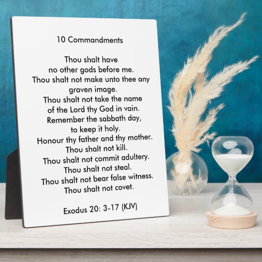 10 Commandements 8 x 10 Plaque photo Tabletop (Côté)