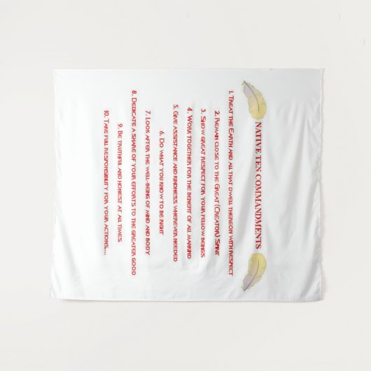 10 commandements autochtones Grande tapisserie (Devant (Horizontal))