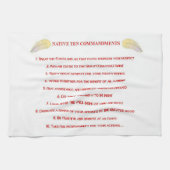 10 Commandements autochtones Serviettes de cuisine (Horizontal)