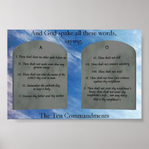 10 commandements dans les nuages Poster