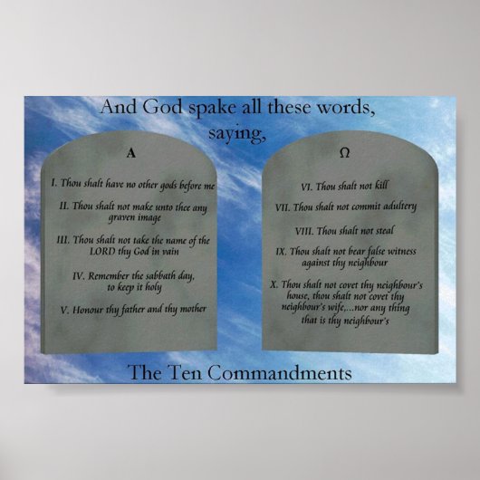 10 commandements dans les nuages Poster (Devant)