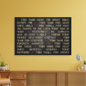 10 commandements sur toile en bois foncé 30" x 20" (Insitu(Salon))