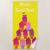 10 cônes de glace serviette de plage (Devant)