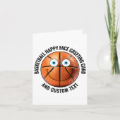 10 Custom Basketbal BLAUWE OGEN Happy Face Greetin Kaart (Voorkant)