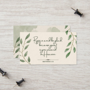 10 dagen van de Schrift Verse Kaarten Matteüs 5: Contactkaartje