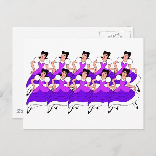 10 Dames dansen Briefkaart (Voorkant / Achterkant)